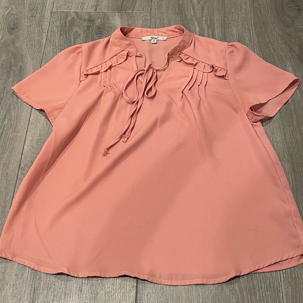 Peach Colored Papaya Blouse Sheer-ish